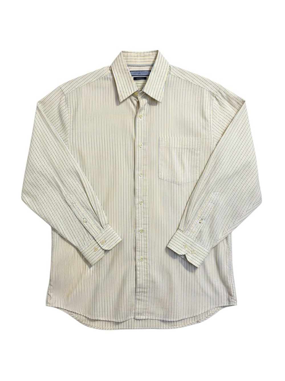 Tommy Hilfiger Men's Ithaca Stripe Dress Shirt White Blue Preppy Ivy 16 34-35